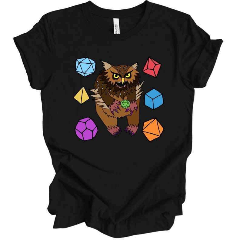 Owl Bear T Shirt DnD Fantasy Dungeons and Dragons inspired graphic design