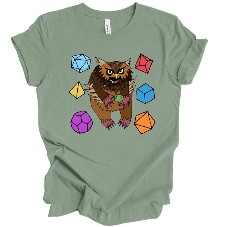 Owl Bear T Shirt DnD Fantasy Dungeons and Dragons inspired graphic design