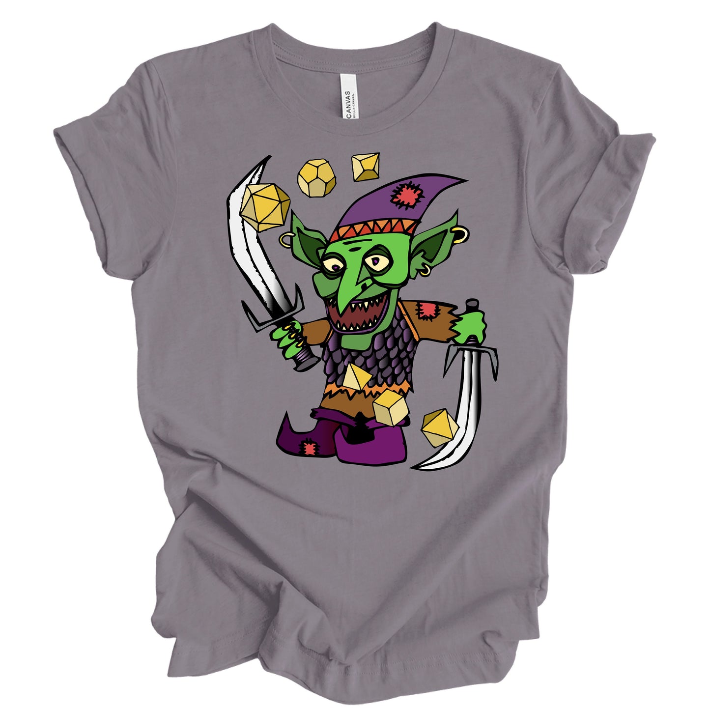 Dice Goblin T Shirt DnD Fantasy Dungeons and Dragons inspired graphic design