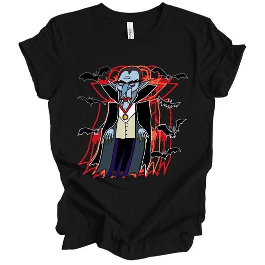 The Count T Shirt DnD Fantasy Dungeons and Dragons Halloween Dracula vampire inspired graphic design