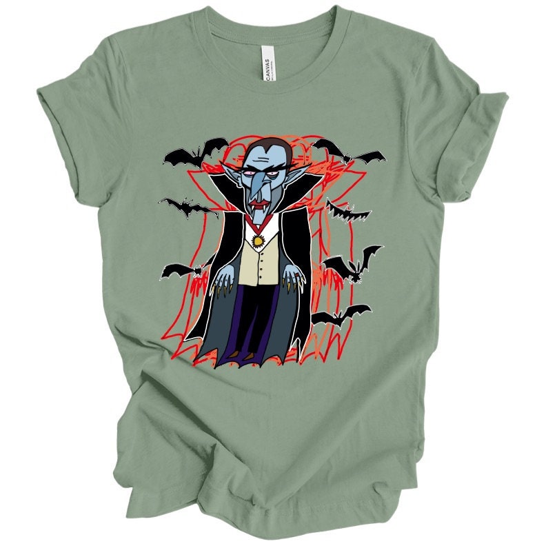 The Count T Shirt DnD Fantasy Dungeons and Dragons Halloween Dracula vampire inspired graphic design