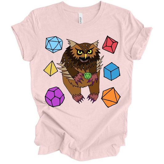 YOUTH Owl Bear T Shirt DnD Fantasy Dungeons and Dragons inspired graphic design