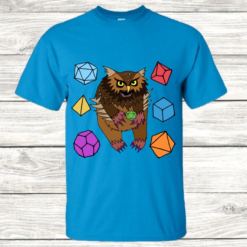 YOUTH Owl Bear T Shirt DnD Fantasy Dungeons and Dragons inspired graphic design